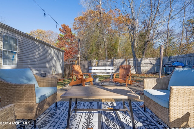 view of patio / terrace featuring an outdoor living space