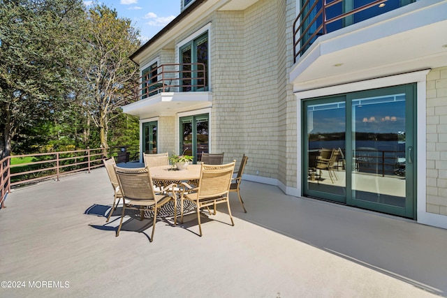 view of patio / terrace with a balcony