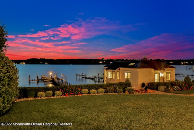 water view featuring a boat dock