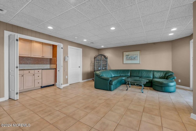 view of tiled living room