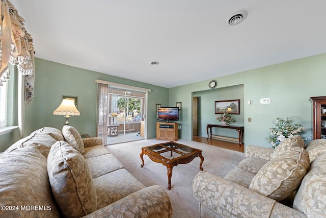 view of carpeted living room