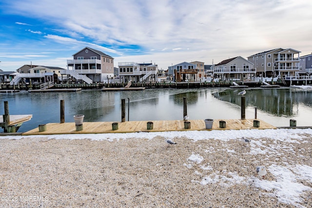 water view with a boat dock