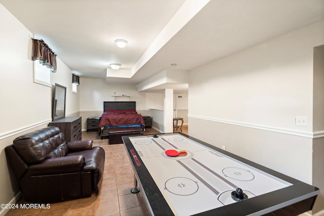 playroom with light tile patterned floors