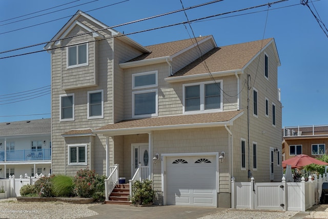 view of property featuring a garage