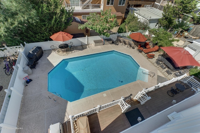 view of pool featuring a deck