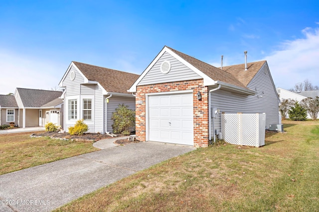 ranch-style home with a front lawn