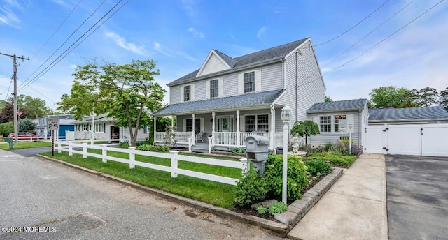 view of front facade with a porch and a front yard