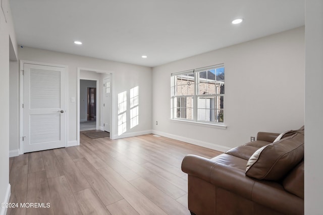 living room featuring light hardwood / wood-style floors