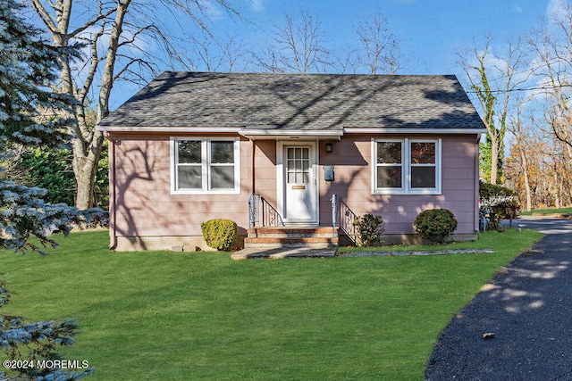 view of front facade with a front yard