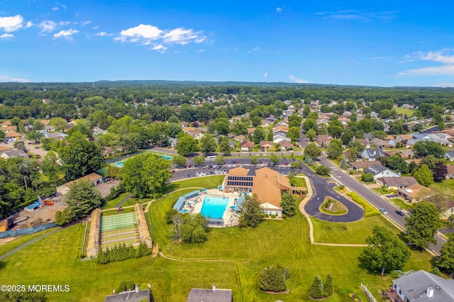 17 Suffolk Way, Marlboro, NJ 07746 - aerial perspective of suburban area featuring a pool area