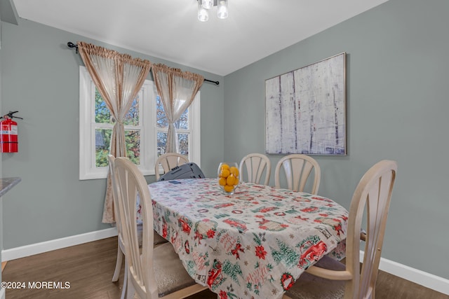 dining room featuring dark wood-type flooring