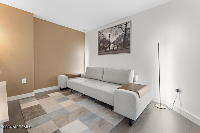 living room featuring wood-type flooring