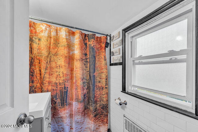 bathroom featuring vanity and a healthy amount of sunlight