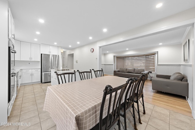 view of tiled dining room