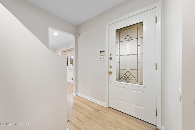 foyer featuring light hardwood / wood-style floors