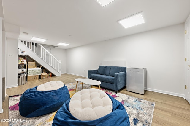 living room featuring wood-type flooring