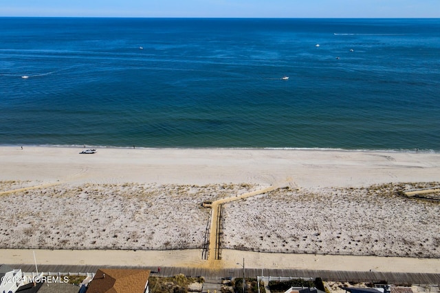 property view of water with a beach view