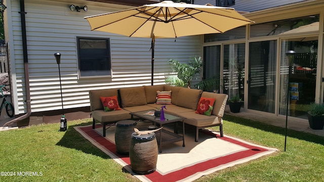 view of patio with outdoor lounge area