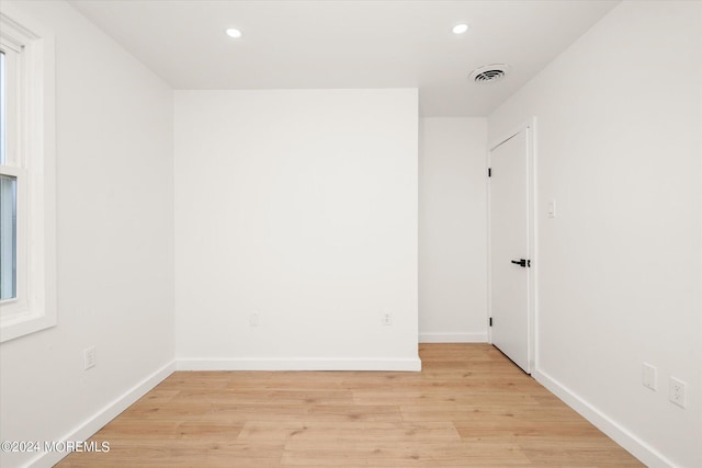 empty room featuring light wood-type flooring