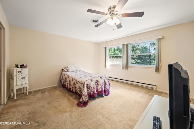 1 Dixon Ct Unit B, Whiting, NJ 08759 - carpeted bedroom with baseboard heating and a ceiling fan