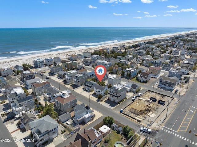 10 E 48th St, Long Beach Twp, NJ 08008 - birds eye view of property with a water view and a view of the beach