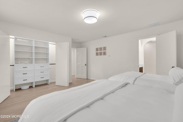 bedroom featuring light hardwood / wood-style flooring