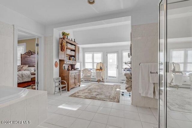 foyer featuring light tile patterned floors