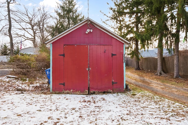 view of snow covered structure