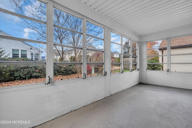 view of unfurnished sunroom