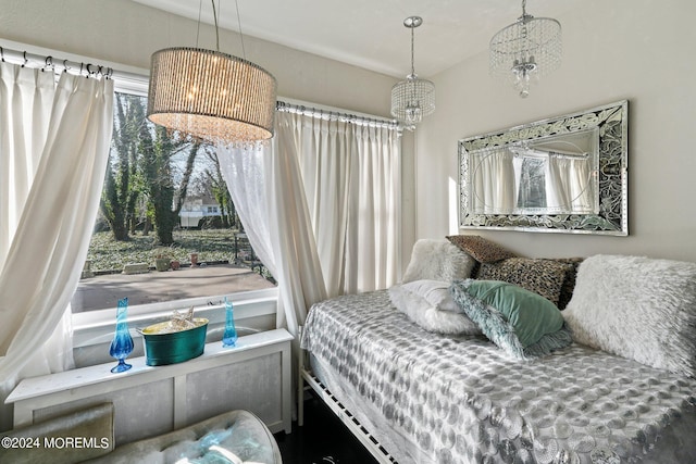 448 Monmouth Pl, Long Branch, NJ 07740 - bedroom with a chandelier