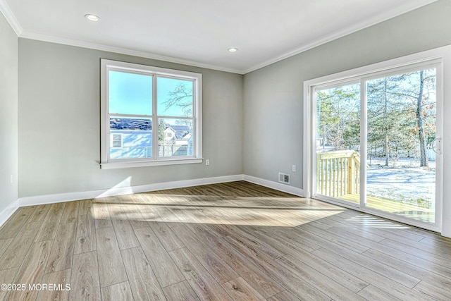 1032 3rd Ave, Toms River, NJ 08757 - spare room featuring ornamental molding, wood finished floors, and recessed lighting