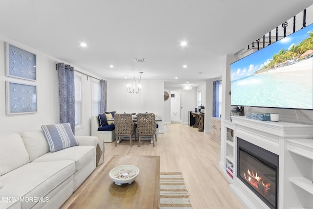 living room featuring light hardwood / wood-style flooring