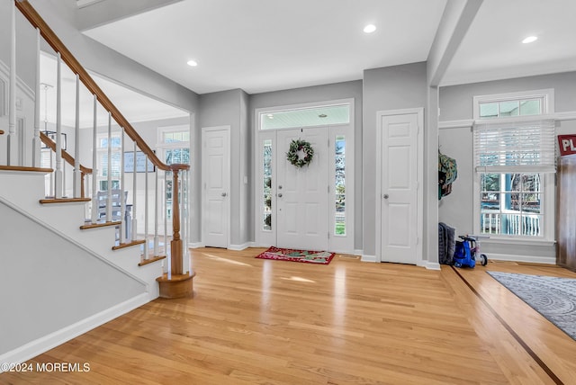 entrance foyer featuring light hardwood / wood-style floors