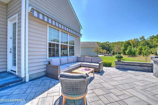 view of patio / terrace featuring an outdoor living space