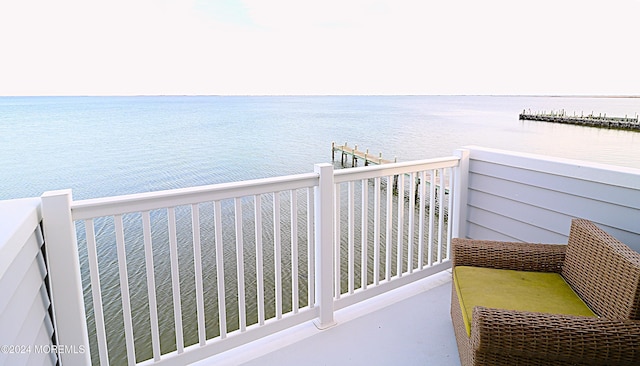 balcony with a water view