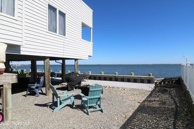 view of yard with a water view