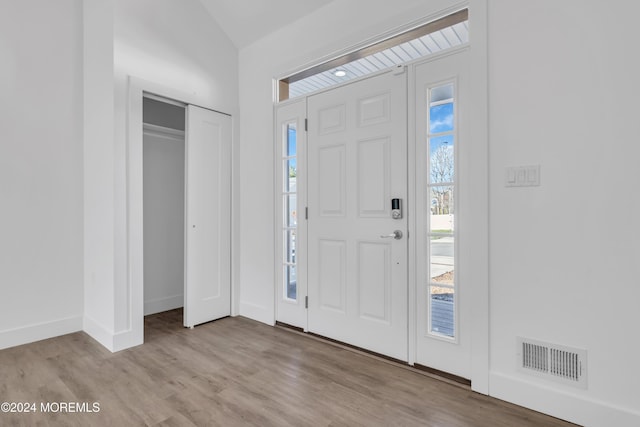 foyer featuring light wood-type flooring