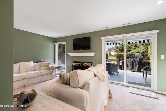 view of carpeted living room