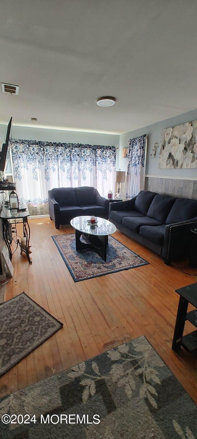 living room featuring wood-type flooring