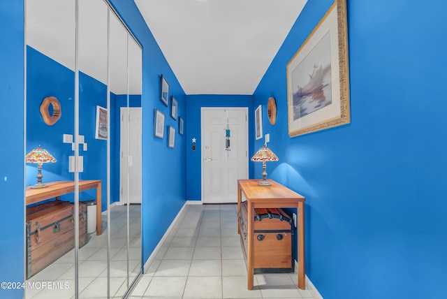 interior space with light tile patterned floors