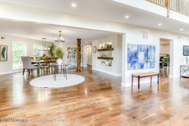 dining space featuring hardwood / wood-style floors