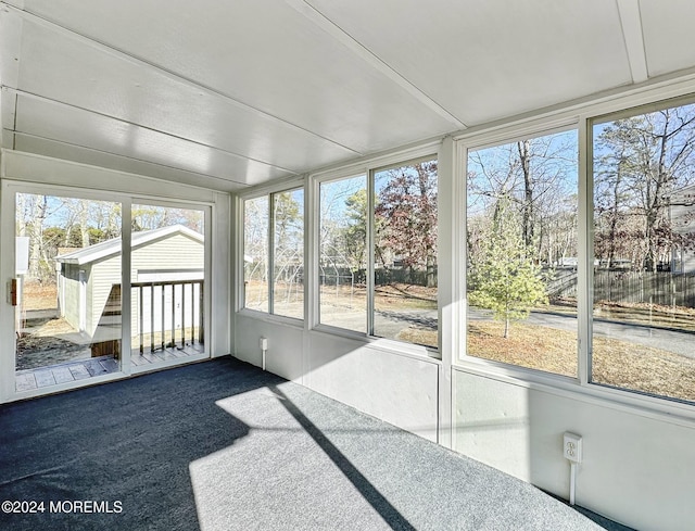 view of unfurnished sunroom