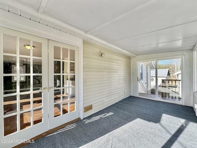 view of unfurnished sunroom