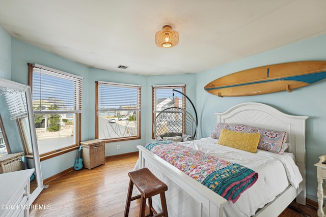 bedroom featuring light hardwood / wood-style flooring