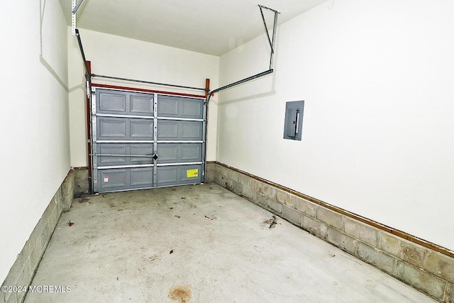 garage with electric panel