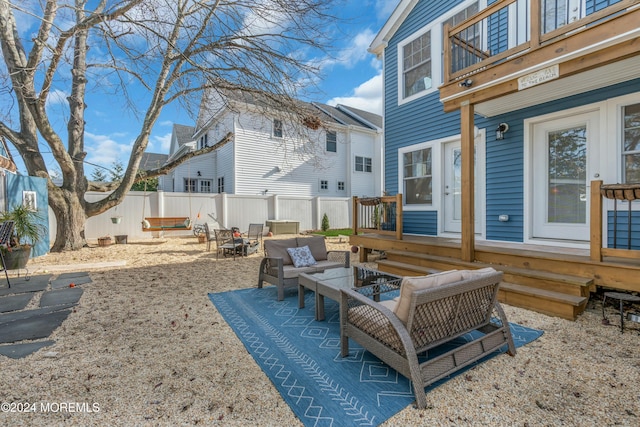 view of patio featuring an outdoor living space