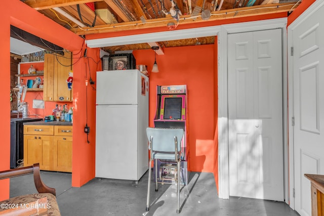 kitchen featuring white refrigerator