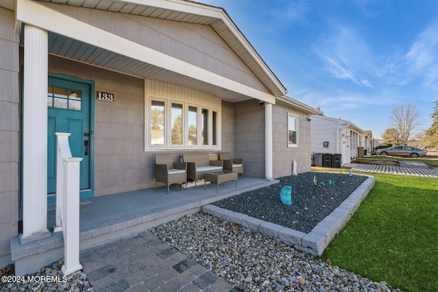 exterior space featuring covered porch