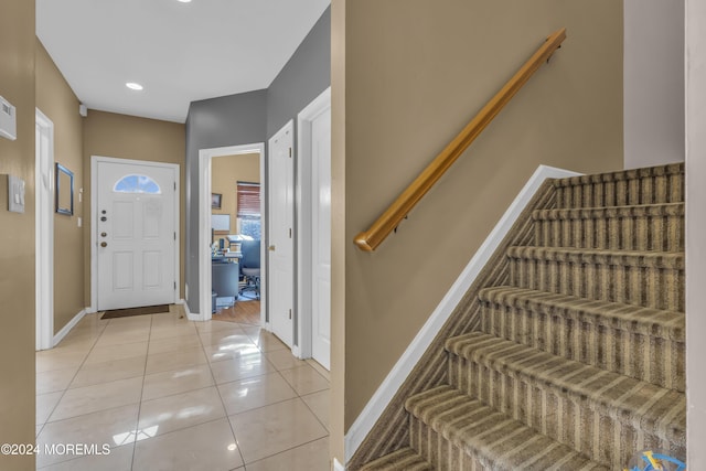 view of tiled foyer