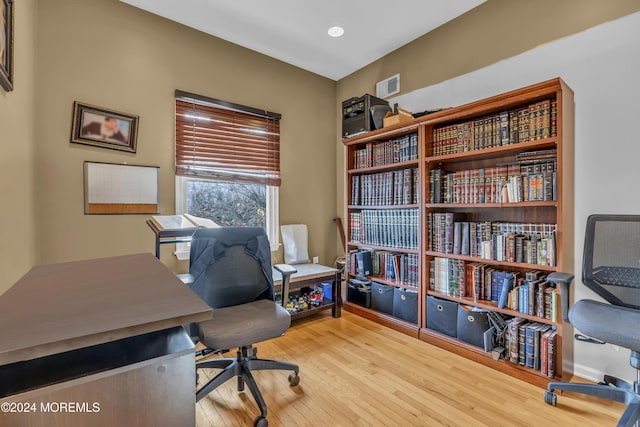 office area featuring wood-type flooring